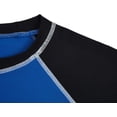 thumbnail image 2 of Men's Short Sleeve Quick Dry Swim Top Surf UV Sun Protection Swimsuit (blue black)L, 2 of 5