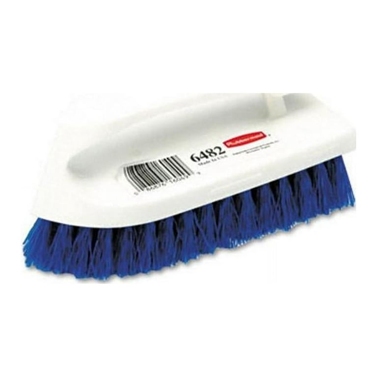 Rubbermaid Commercial FG648200COBLT Long Handle 6 in. Scrub Brush -  Yellow/Blue