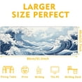 thumbnail image 3 of Mountain Gaming Mouse Pad,Japanese Blue and White Sea Wave Desk Mat,31.5"X15.7" Large Desk Pad with Stitched Edge Non-Slip Base Keyboard Big Mouse Pad for Office Home Work Gaming, 3 of 6