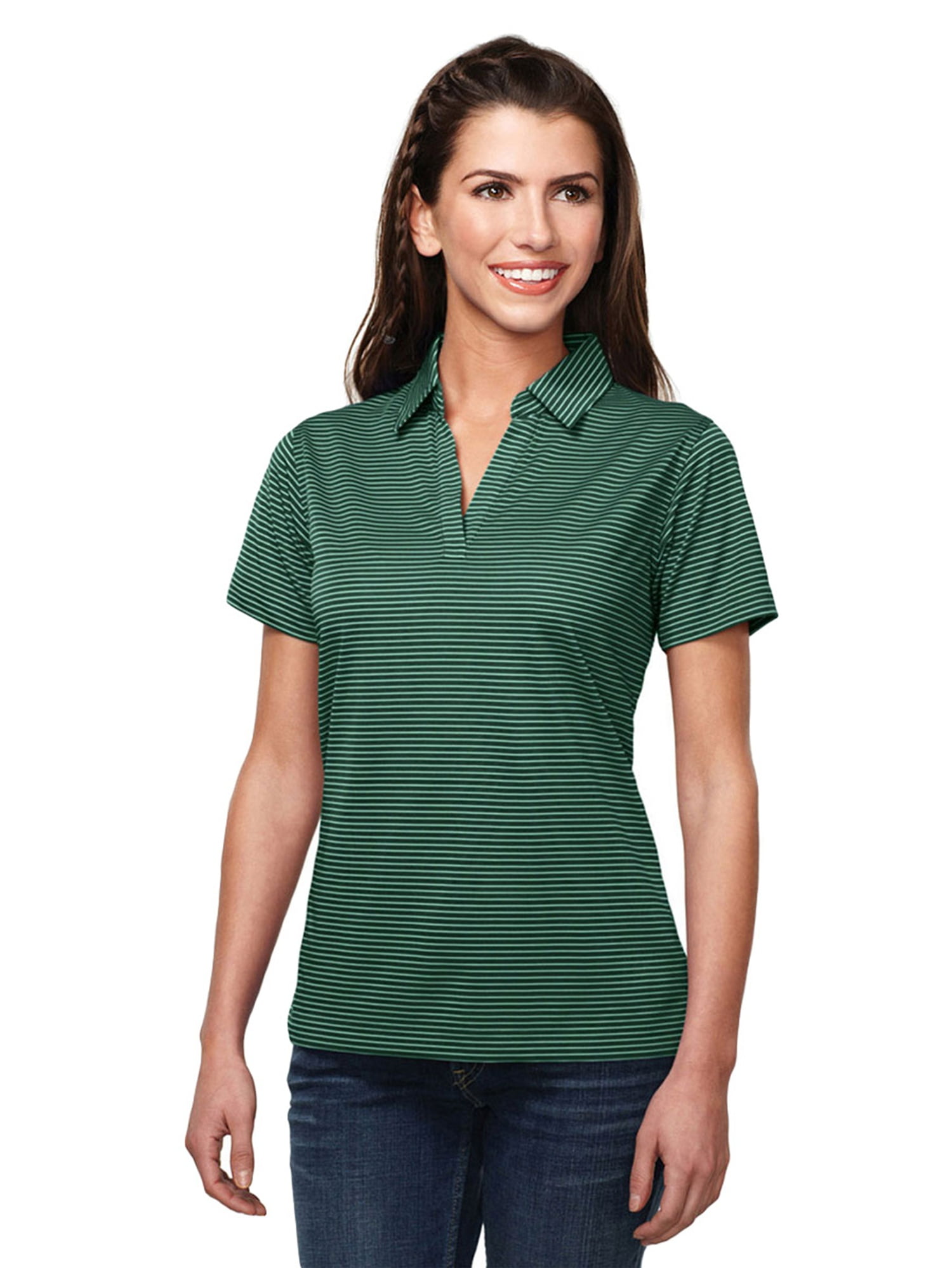 TriMountain TriMountain Women's Johnny Collar Stripe Polo Shirt