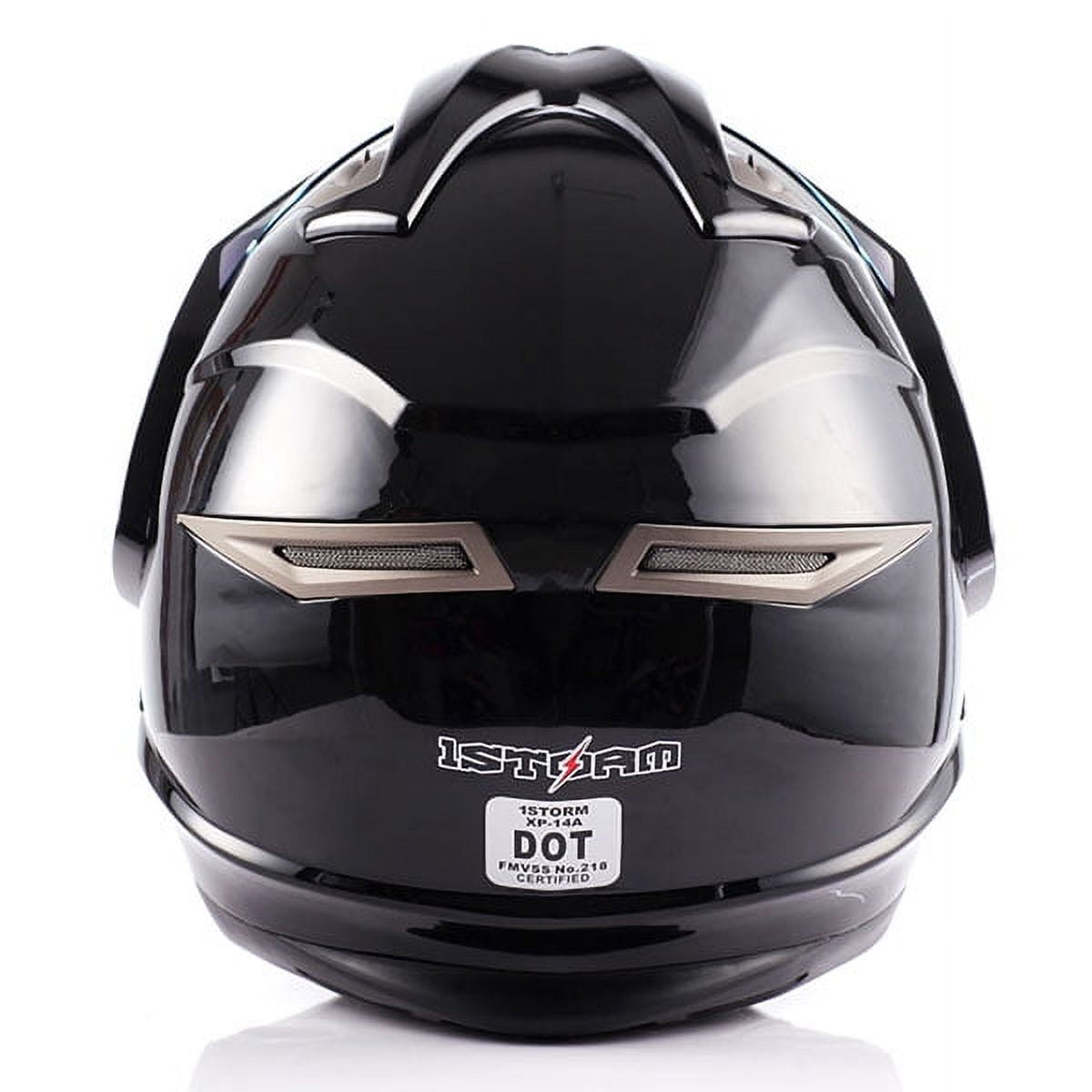 1Storm Dual Sport Helmet Motorcycle Full Face Motocross Off Road Bike HGXP14A Glossy Black