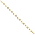 thumbnail image 2 of Finest Gold 14K Yellow Gold Flat Diamond-Cut Open Hearts 7.5 in. Bracelet, 2 of 3