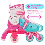 Roller Derby Girls Switch 2-in-1 Combo Adjustable Size Medium (13-3) Dots with Protective
