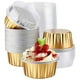 thumbnail image 5 of Tazas de Postre con Tapas, Paquete de 50 Soportes para Tazas para Hornear de Papel de Aluminio Dorado, Tazas de Pudín Transparentes para Hornear Cupcakes, 5 of 8