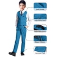 thumbnail image 4 of Trajes para niños, esmoquin azul lago, ropa formal para niños pequeños, ropa de vestir, ropa de boda, portador del anillo de boda, fiesta de graduación, fiesta de pascua, conjunto de talla 8, 4 of 6
