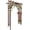 Flat top+arched carbon burning, variant on Senfot Charred Finish Flat Top Wood Garden Arbor Trellis for Backyard Patio Climbing Plant Grape and Rose Vine Cultivation