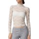 thumbnail image 1 of Blusa de encaje de manga larga y corte ajustado para mujer: elegantes detalles de encaje, versátil para combinar con otras prendas, tejido suave y transpirable. Tallas: S-XL., 1 of 3