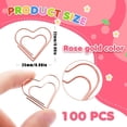 thumbnail image 2 of HUGFEGWE 100 Pcs Metal Paper Clips, Mini Love Heart Shaped Paper Clips Bookmarks, Small Paperclips Clamps with Clear Box, Heart Paperclips for Photos Document Notes Organizing (Rose AZ824-7365, 2 of 8