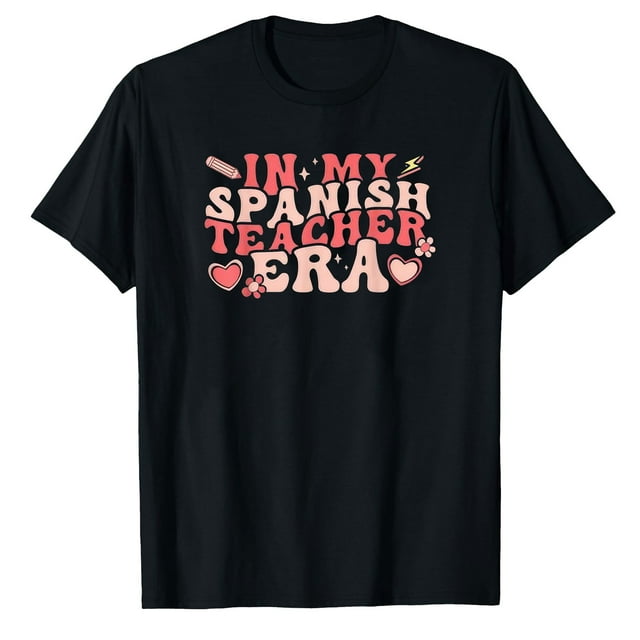 AALJY T-Shirt Professeur d'Espagnol Groovy In My Spanish Teacher Era