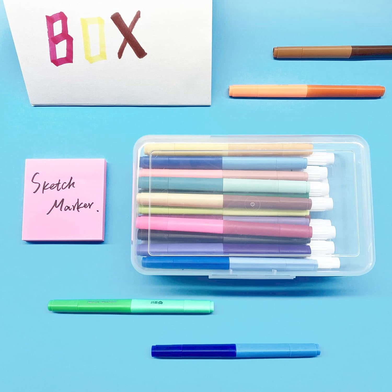 Uiz Merueh Large Capacity Clear Pencil Case, Plastic Pencil Boxes Stackable Design, Supply Boxes for K+ids B+oys S+chool Classroom,1 Pack