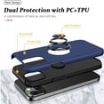 thumbnail image 6 of For Google Pixel 9 /9 Pro (6.3") Hybrid Military Grade with Flat Metal Ring Stand 360° Rotation Kickstand Hard PC Back Slim Fit Phone Case Cover by Xpression - Blue, 6 of 8