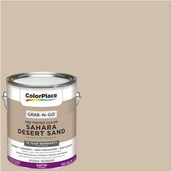 ColorPlace Ready To Use Interior Paint, Sahara Desert Sand, 1 Gallon, Satin