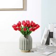 thumbnail image 6 of HESHENG Artificial Tulips Real Touch Fake Flowers Artificial Tulips Flowers Arrangement Bouquet for Home Room Office Wedding Party, Red, 6 of 7