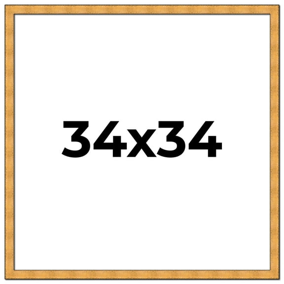 34x34 Frame Gold Rustic Solid Wood Picture Frame | 1.25 Inch Wide Moulding | Rustique Gold