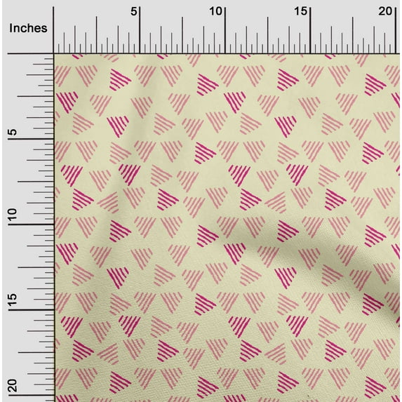 oneOone Cotton Silk Fabric Triangle Block Decor Fabric Printed BTY 42 Inch Wide