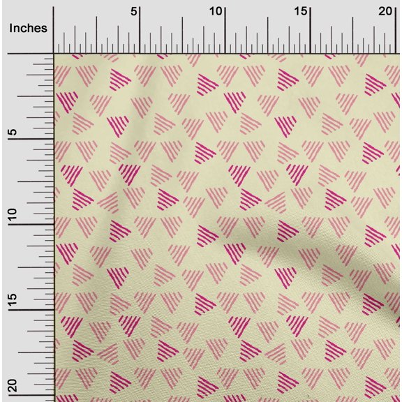 oneOone Cotton Silk Fabric Triangle Block Decor Fabric Printed BTY 42 Inch Wide