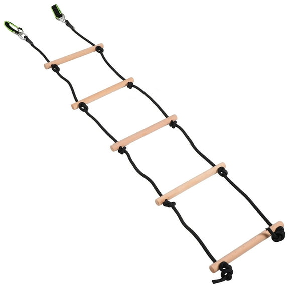 CTIRCHIU 1Set Rope Ladder for Kids Bunk Bed Wooden Portable Climbing 59X12In