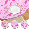 thumbnail image 4 of Pink Breast Cancer Awareness Pattern Round Fitted Tablecloth with Elastic Edge,Dining Table Cover Waterproof,Outdoor Round Tablecloth for Camping,Dining,Indoor and Outdoor, 4 of 7