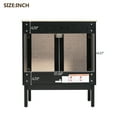 thumbnail image 4 of Harper & Bright Designs 30" Rattan Bathroom Floor Cabinet with Sink, Bathroom Vanity Sink Combo with Storage, Black, 4 of 18