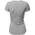 thumbnail image 2 of FashionOutfit Women's Short Sleeve Decorative Button Epaulet Pocket V Neck T Shirt Tops, 2 of 4