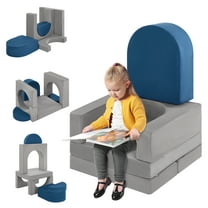 Single Modular Kids Play Couch,Kids Toddler Couch,Child Sectional Sofa for Toddler and Baby Playroom,Child Foam Fort Building Set with Zipper