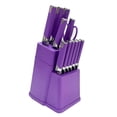 thumbnail image 2 of 13 Pcs Kitchen Knife Set with Block, Stainless Steel Sharp Blades, Non-Slip Handle, Multi-Color Knife Set with Scissors for Home Kitchen Purple, 2 of 4