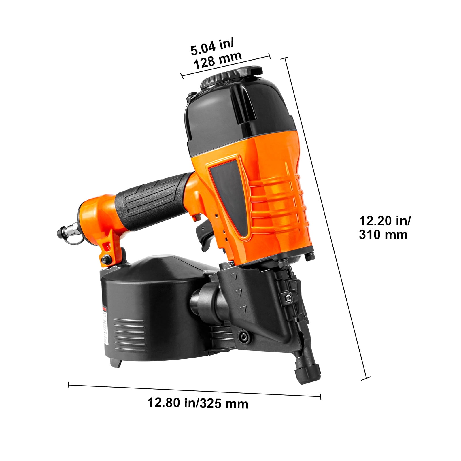 KFFKFF Pneumatic Coil Siding Nailer CN65, Air-Powered Nail Gun with Adjustable Depth Control 70-120 PSI for Siding