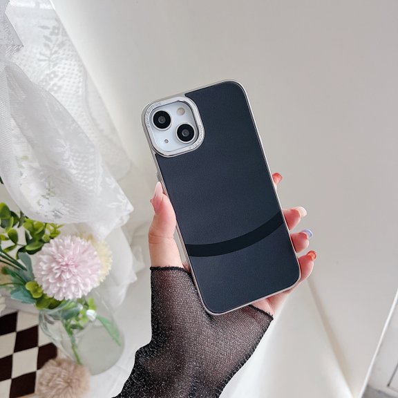 Allytechgroup Slim Case for iPhone 15 Pro, Hard PC Electroplated Bumper Frame Fashion Colorful Cover for Women Girls, Shockproof Non-Slip Phone Case for iPhone 15 Pro 6.1 Inch - Black1