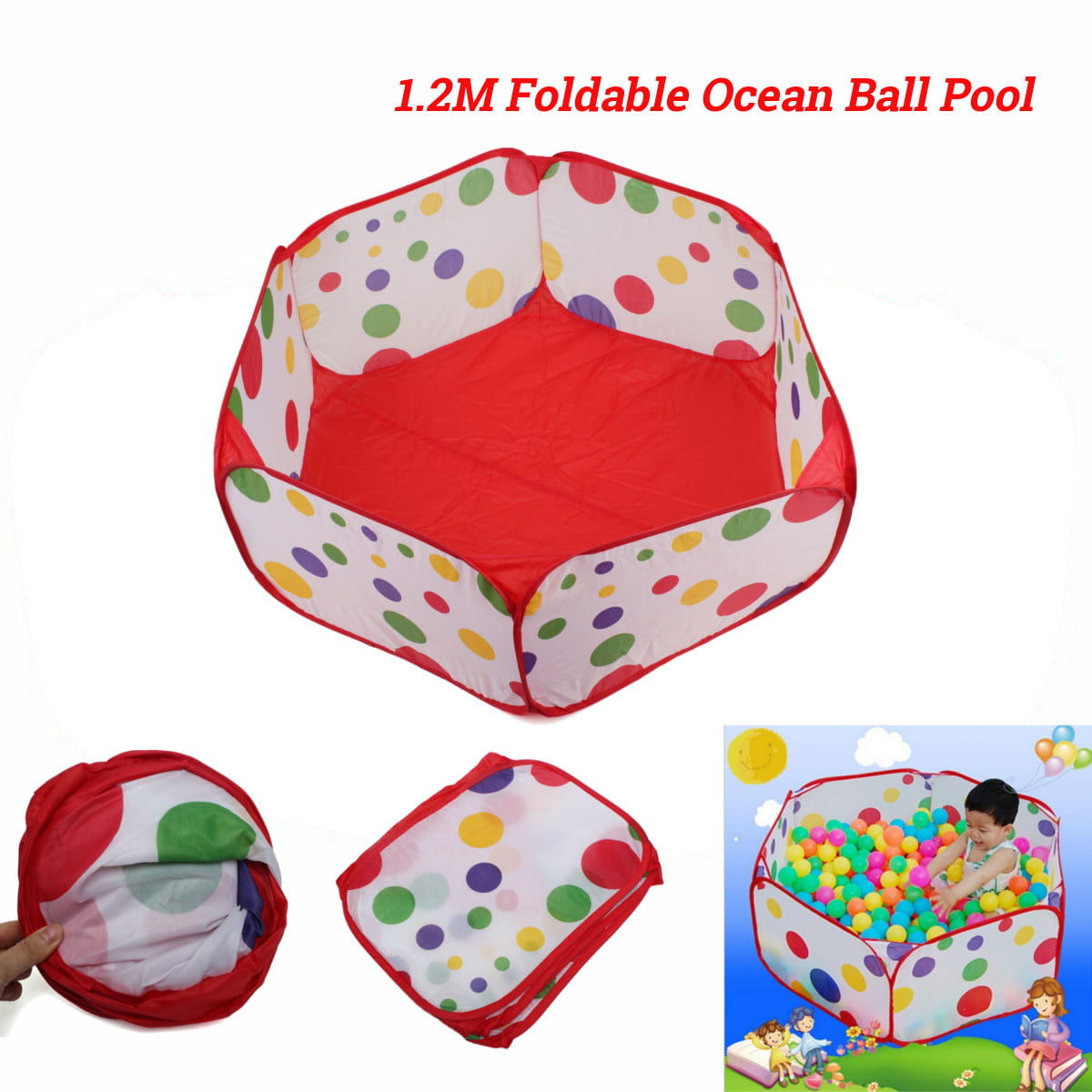 Foldable Kids Ocean Ball Pit Pool Playhut Portable Outdoor Indoor Child Toy Tent 