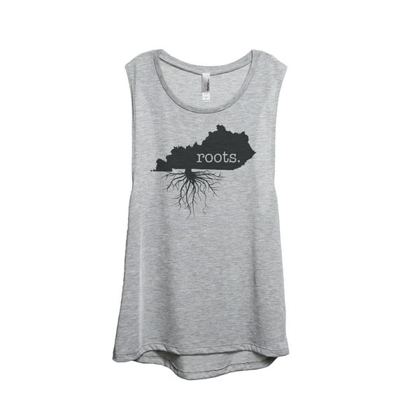 Thread Tank Home Roots State Kentucky KY Women's Sleeveless Muscle Tank Top Sport Grey Small