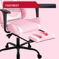 thumbnail image 7 of BestOffice Ergonomic Gaming Chair , High Back PU Leather w/Footrest, Rolling Swivel for Adults ,Pink, 7 of 7