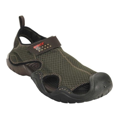 Crocs Swiftwater Clog Mens Black Brown Slip On Sandals Shoes Size 7-12 