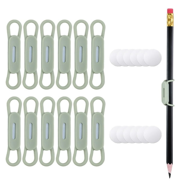 Uxcell 12Pcs Soporte Magnético para Lápices, Soporte de Lápiz Magnético de Silicona para Refrigerador, Pizarra, Escritorio, Clipboard, Verde
