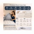 thumbnail image 7 of 132x120 Duvet Cover Set 3 sided Zipper Duvet Cover Alaskan King Size - Microfiber with 3 sided Zipper Close, 3 PCS Duvet Cover & 2 Pillow Cases(20'X40) Silver Gray, 7 of 7