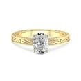 thumbnail image 4 of IGI Certified 2 Carat Oval Shape Lab Grown Diamond Engagement Ring | 14K Yellow Gold | Ivory Vintage Solitaire Diamond Ring | FG-VS Quality Friendly Diamonds, 4 of 6