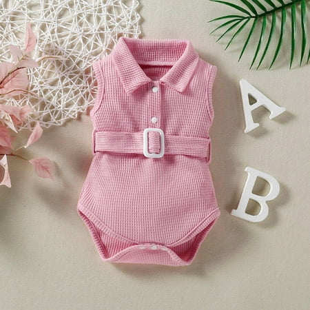 

Simplmasygenix Mothers Day Gifts Baby Romper Toddler Baby Girl Fashion Cute Comfortable Solid Color Belt Sling Romper Jumpsuit