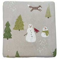 Cuddle Duds Flannel Sheet Set Beige Winter Snowman Full Bed Sheets, Bedding