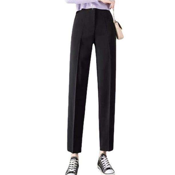 Women Pants Summer High Waist Pocket Formal Zipper Woman Lady Trousers Suit  Female Leisure Solid Color Stretch Comfortable Breathable M