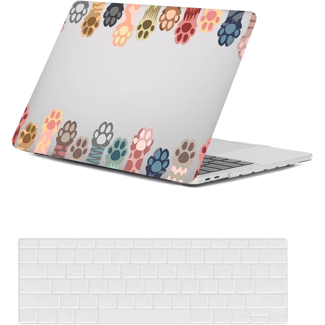 Laptop Cover for MacBook Pro 13 inch 2012-2008 A1278 with CD-ROM, Durable Plastic Laptop Protective Case & Keyboard Cover Skin for MacBook Pro 13 inch,Cute Cat's Paw