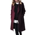 thumbnail image 1 of IMENGL Manteau trench long d'Hiver à Boutons pour Femmes, Rouge TG, Taille M-5TG, 1 of 6