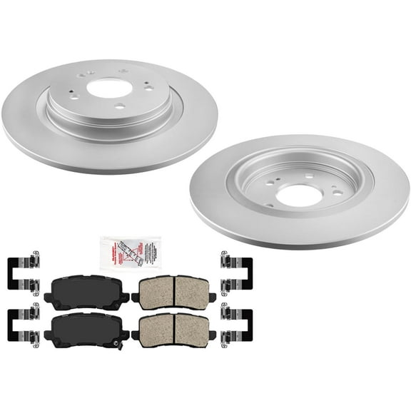 REAR Coated Rotor Brake Rotors & Ceramic Brake Pads For 2021-2023 Honda Odyssey