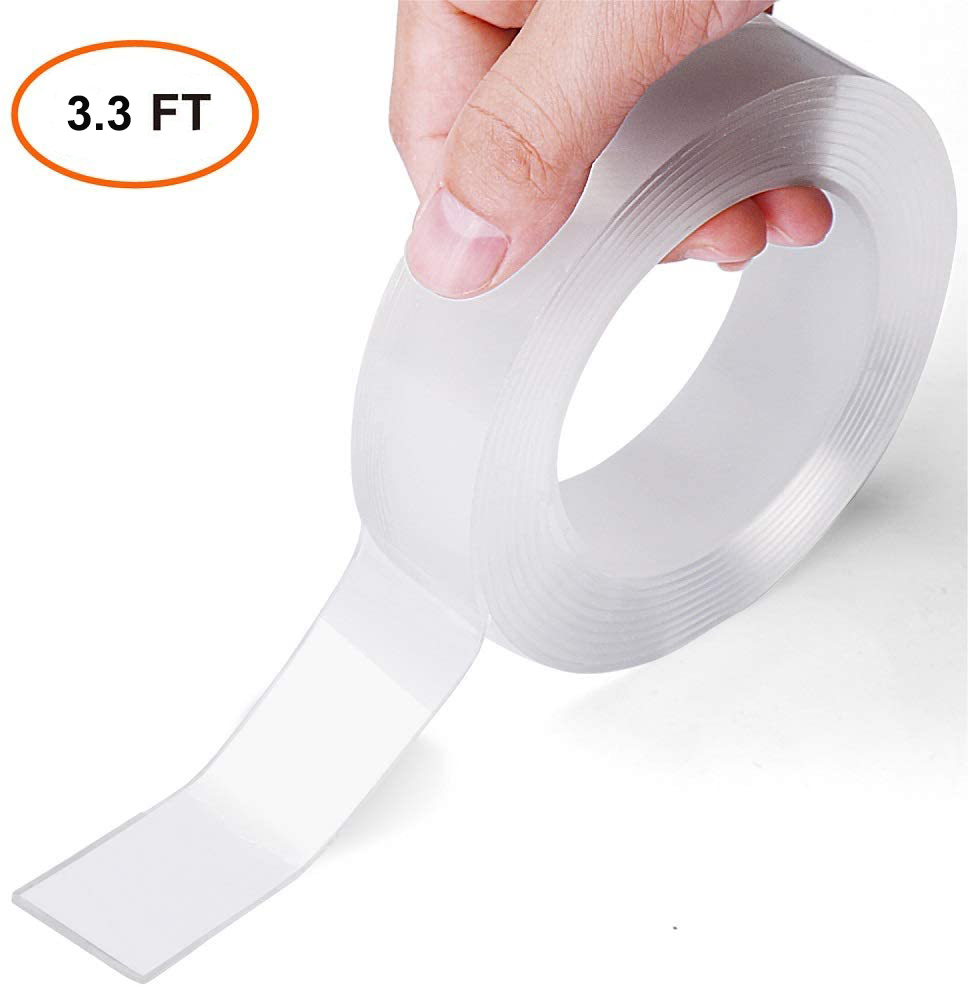 Nano Double Sided Tape Heavy Duty for Walls (3.3FT), Removable Mounting  Tape, Traceless Strong Sticky Wall Tape Poster Tape, Washable Transparent  Strips Carpet Tape for Household 