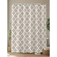 thumbnail image 4 of Fsddascl Beige Moroccon Shower Curtain Set - Extra Long 72" x 96" Bathtub Curtain with 12 Hooks, Farmhouse Minimalist Abstract Geometric Waterproof Fabric Stall Shower Curtains for Bathroom/Bathtub, 4 of 6