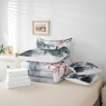 thumbnail image 6 of Manfei Chic Flowers Sakura Bedding Comforter Set 7-Piece for Teens Adults,Cherry Blossoms King Bedding Sets,Japanese Style Ultra Soft Bed Sheets,Super Cozy Room Decor,Reversible, 6 of 8