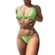 thumbnail image 1 of Bikini Halter Top Pantalones De Corte Alto Traje De Baño Dividido Elegante, Ligero Y Transpirable Para Fiesta En La Playa Verde XL, 1 of 5
