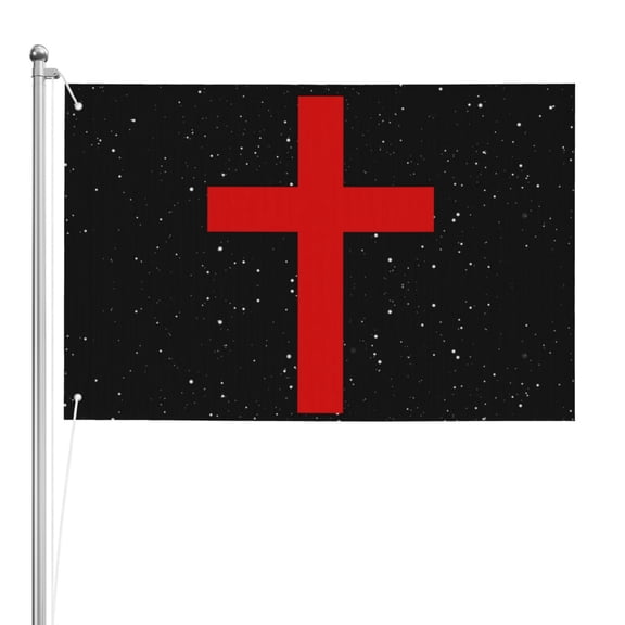 Christian Cross Double Sided Flag 2x3ft For Home/Company/Indoor Outdoor Decoration Flag 100% Polyester Banner