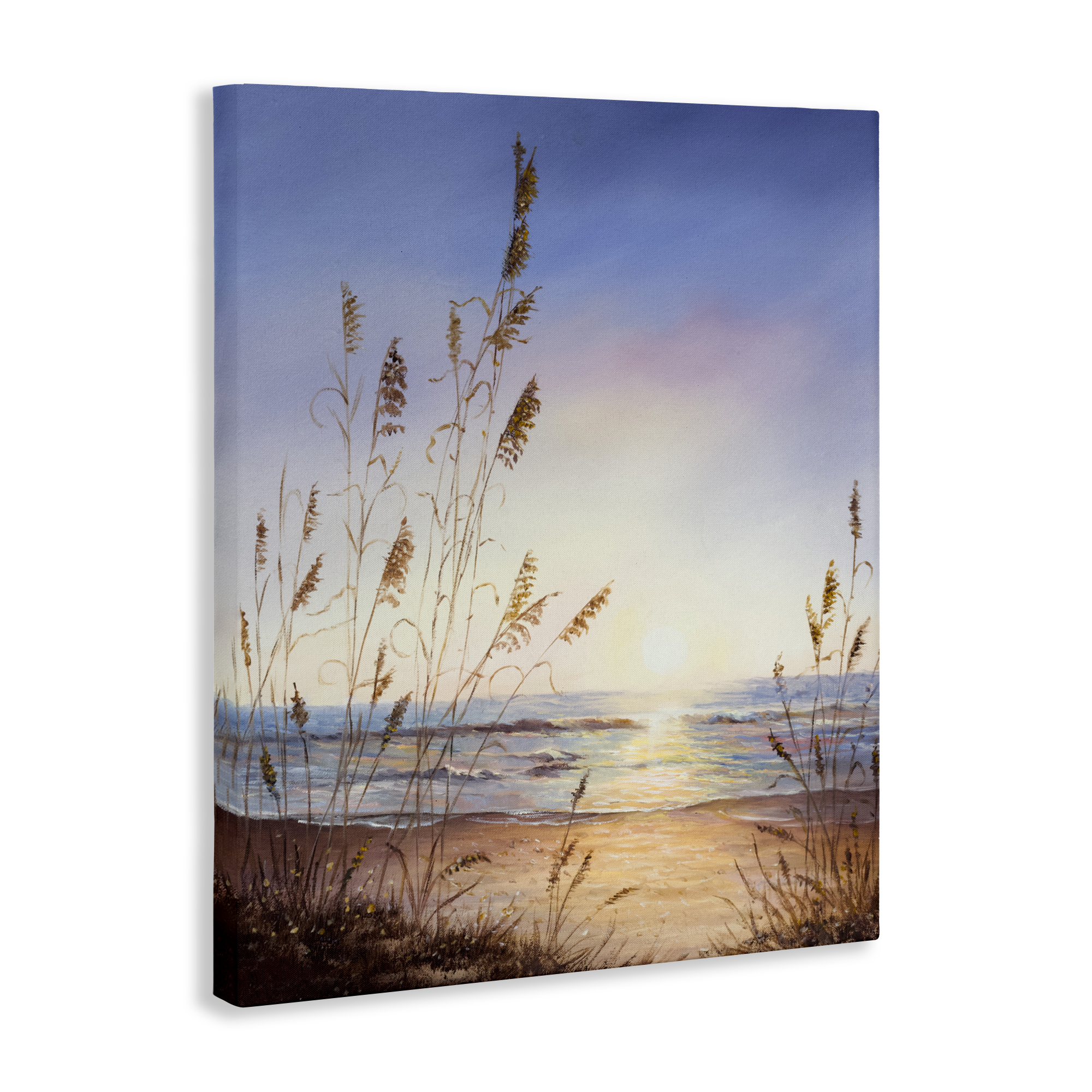 Seascape with Sunlit Grasses Canvas Wall Art, design by Michelle Faber