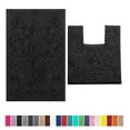 thumbnail image 6 of LuxUrux Black Bathroom Rugs Non Slip Super Soft Chenille Luxury Bath Mat Contour Set, Soft Plush Shower Rug +Toilet Mat., 6 of 9