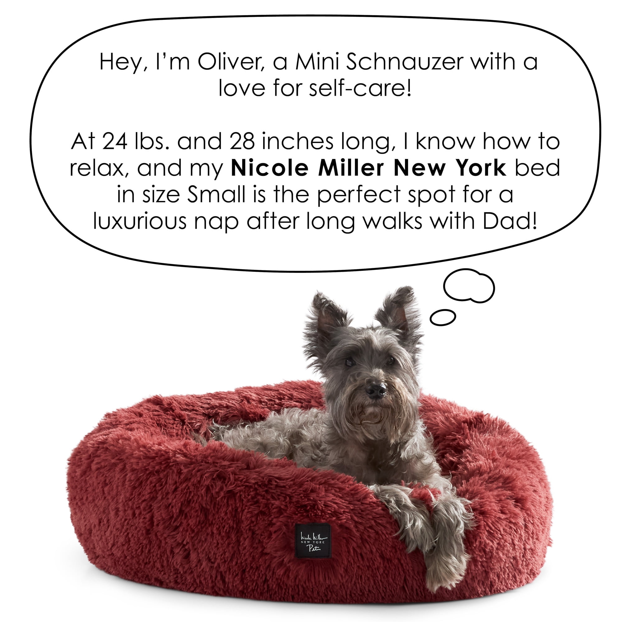 NICOLE MILLER NEW YORK PET Ellie Fuzzy Solid Donut Pet Bed, Plush, Cozy & Calming, Water Repellent, Non-Slip Bottom, 100% Machine Washable, Gold, Small 24"x24"x7" Round