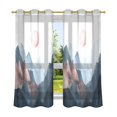 thumbnail image 6 of Yayeee Window Curtains Set of 2 for Living Room Light Filtering 63"x42", Art Mountain and Sun Pattern, 6 of 7
